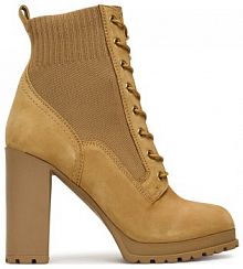 Botki na słupku Aldo brązowe 