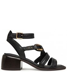 Sandały na słupku Clarks czarne 