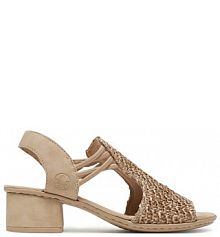 Sandały na słupku Rieker beżowe 