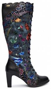 Kozaki na obcasie Laura Vita czarne 