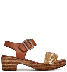 Sandały na słupku Remonte brązowe 