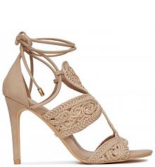 Sandały na szpilce DeeZee beżowe 