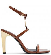 Sandały na szpilce KARL LAGERFELD brązowe 