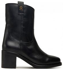 Botki na słupku Tommy Hilfiger czarne 