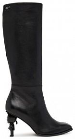 Kozaki na obcasie KARL LAGERFELD czarne 