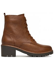 Botki na słupku Caprice brązowe 