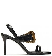 Sandały na szpilce Versace Jeans Couture czarne 