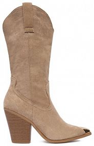 Kozaki na obcasie DeeZee beżowe 