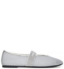 Baleriny KARL LAGERFELD srebrne damskie 