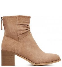 Botki na słupku JENNY beżowe