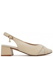 Sandały na słupku Lasocki beżowe 