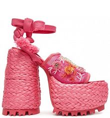 Sandały na słupku Naked Wolfe różowe 