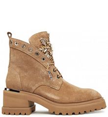 Botki na słupku Alma En Pena beżowe