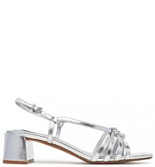 Sandały na słupku Pepe Jeans srebrne 