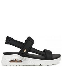 Sandały na koturnie Skechers czarne 