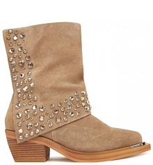 Botki na słupku Alma En Pena beżowe