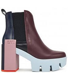 Botki na słupku United Nude bordowy