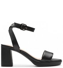 Sandały na słupku Clarks czarne 