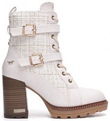 Botki na słupku Mustang białe