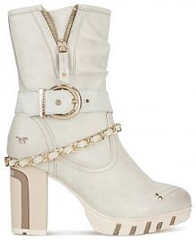 Botki na słupku Mustang białe