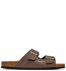 Klapki Pepe Jeans brązowe męskie 