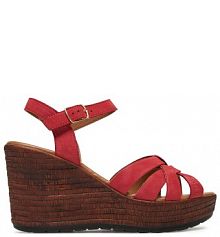 Sandały na koturnie Lasocki czerwone 