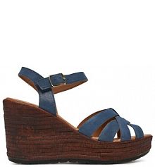 Sandały na koturnie Lasocki niebieskie 