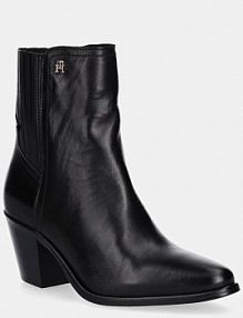 Botki na słupku Tommy Hilfiger  czarne FW0FW08890