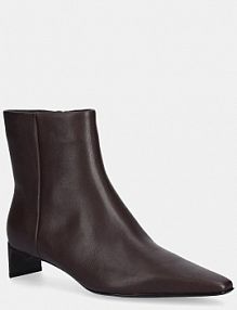 Botki na słupku Calvin Klein  brązowe HW0HW02811