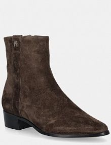 Botki na słupku Tommy Hilfiger  brązowe FW0FW08981