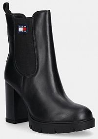 Botki na słupku Tommy Jeans  czarne EN0EN02831