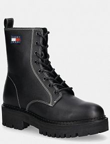 Workery Tommy Jeans  czarne damskie EN0EN02907