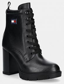 Botki na słupku Tommy Jeans  czarne EN0EN02832