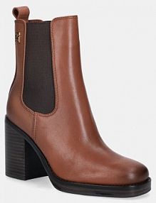 Botki na słupku Tommy Hilfiger  brązowe FW0FW08844