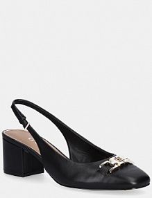 Sandały na słupku Guess  czarne FLTCDE.LEA05.BLACK