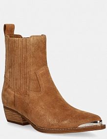 Botki na słupku Guess  brązowe FLTLN2.SUE10.TAN