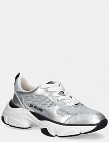 Sneakersy Love Moschino  srebrne damskie JA15246G1NIQE90A