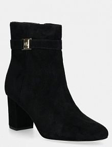 Botki na słupku Lauren Ralph Lauren  czarne 802967827001.001