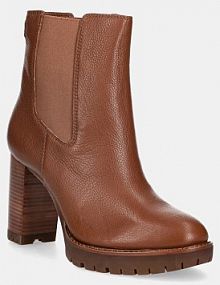 Botki na słupku Lauren Ralph Lauren  brązowe 802974391002.200