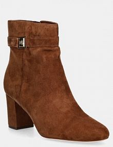 Botki na słupku Lauren Ralph Lauren  brązowe 802967827002.200