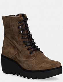 Botki na koturnie Fly London  brązowe P501534009