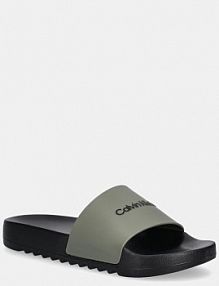 Klapki Calvin Klein  zielone męskie HM0HM01063