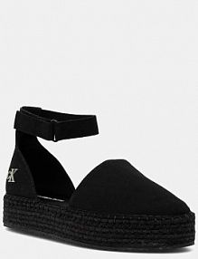 Espadryle Calvin Klein Jeans  czarne damskie YW0YW01735