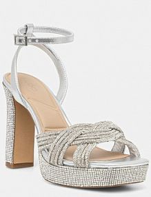 Sandały na słupku ALDO  srebrne 13967459