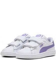 Niemowlęce skórzane sneakersy Smash 3.0 V PUMA White Lavender Alert Purple męskie