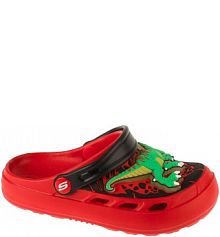 Klapki na basen chłopięce, Foamies: Swifters - T-Rex-Brights SKECHERS męskie