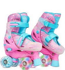 Wrotki Regulowane Raven Caramell Kółka LED damskie