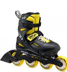 Rolki rekreacyjne dziecięce Rollerblade regulowane Fury czarne Yellow 2023