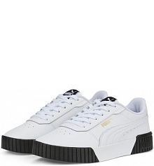 Damskie sneakersy Carina 2.0 PUMA White Team Gold czarne Beige