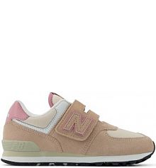 Buty na rzepy New Balance beżowe/zielone/różowe dziecięce PV574QTC